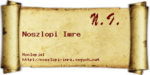 Noszlopi Imre névjegykártya